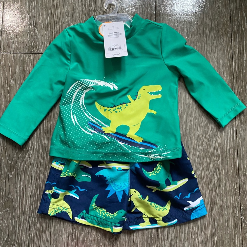 NWT 6 months dinosaur baby swim outfit